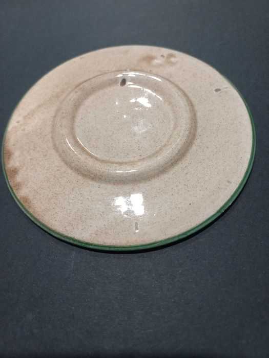 Ceramiczna płytka, chleb i ryby, śr. 13 cm, PRL