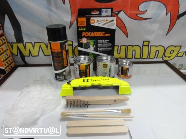 Tinta alta temperatura Foliatec de cor Amarelo Neon Brilhante para bombas / pinças travão, kit 3 c