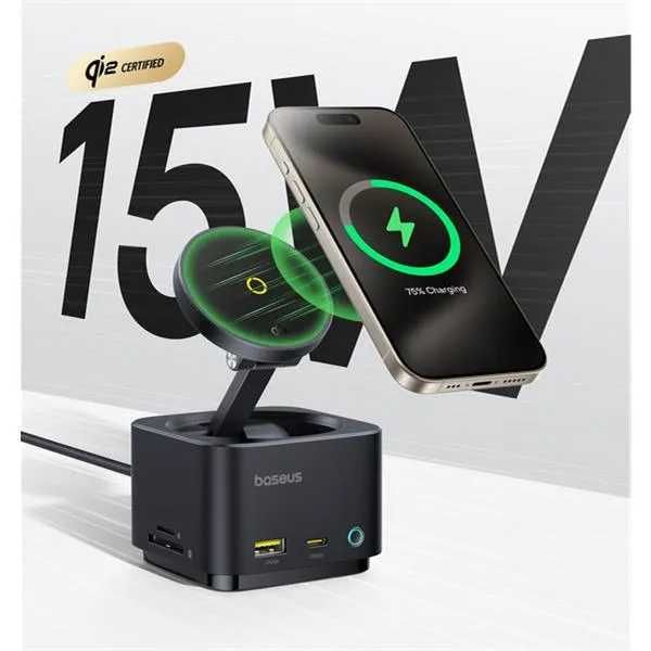 USB-хаб з Бездротовою зарядкою Baseus 7in1 MagPro Series 2