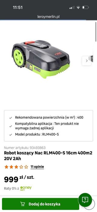 Robot Koszący NAC RLM400 - NOWY