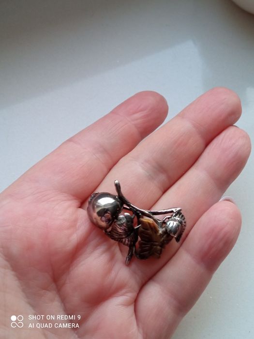 Broszka srebrna autorska sygnowana