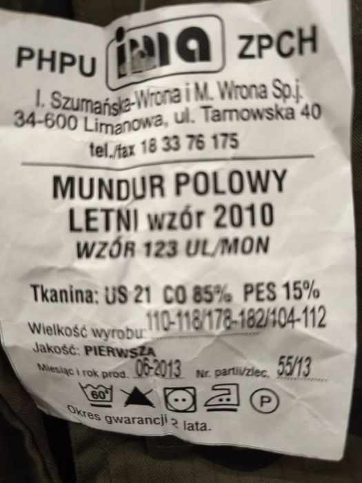 Mundur Połowy letni MON