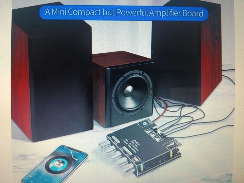 Усилитель мощности 2x50 +100 Вт с Bluetooth