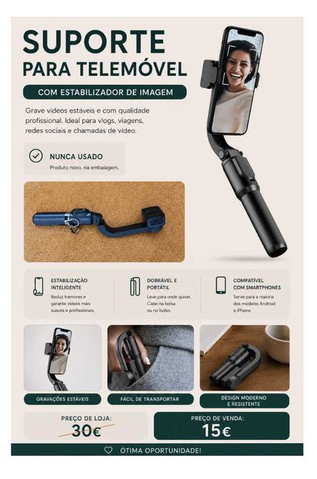 suporte de telemóvel com estabilizador