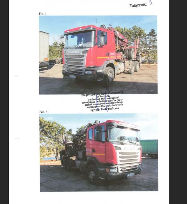 Scania  Syndyk masy upadłości Drewntrans ogłasza sprzedaż pojazdu marki SCANIA