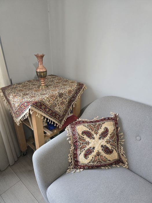 Artesanato Persa Ghalamkar – Almofadas, Almofada Grande, Xale e Toalha