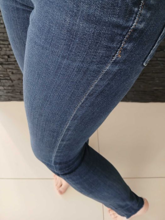 Big Star jeansy rurki 26 xs 34 granatowe spodnie petite
