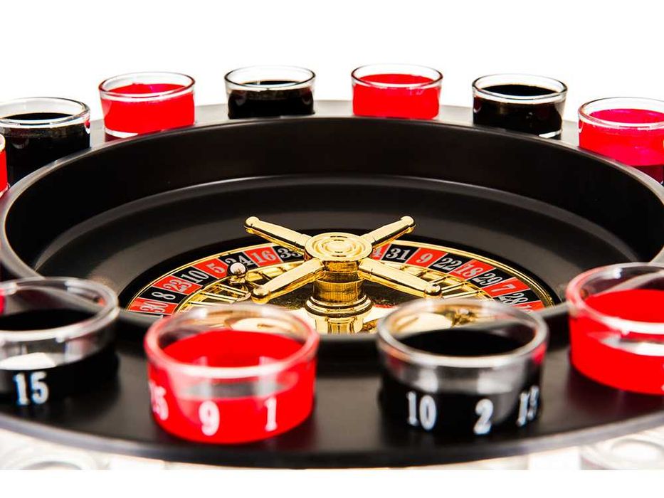 Alkoholowa gra ruletka imprezowa+kieliszki 16szt