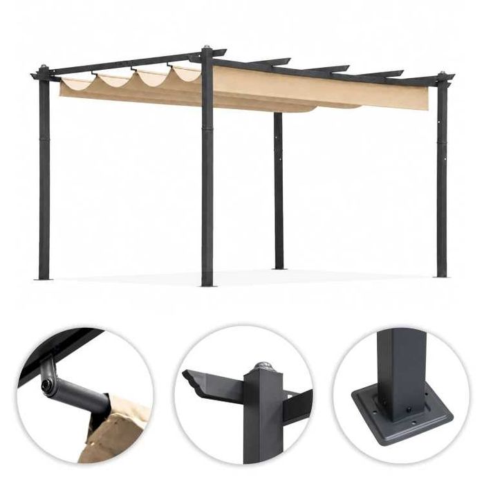 Pergola 3x4 zadaszenie ogrodowa altana pawilon Parasol do ogrodu daszek