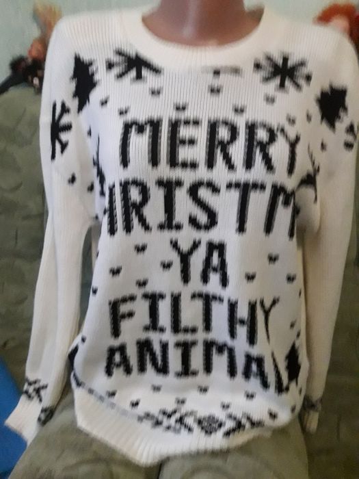 Свитер теплый Новогодний размер 48