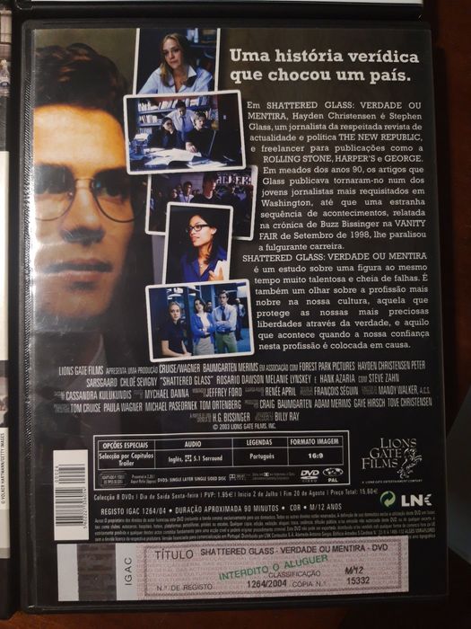 2 DVDs: Line of Duty/Shattered Glass