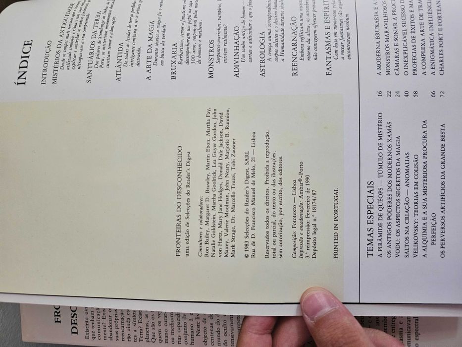 Livro Fronteiras do Desconhecido – Seleções do Reader’s Digest (1990)