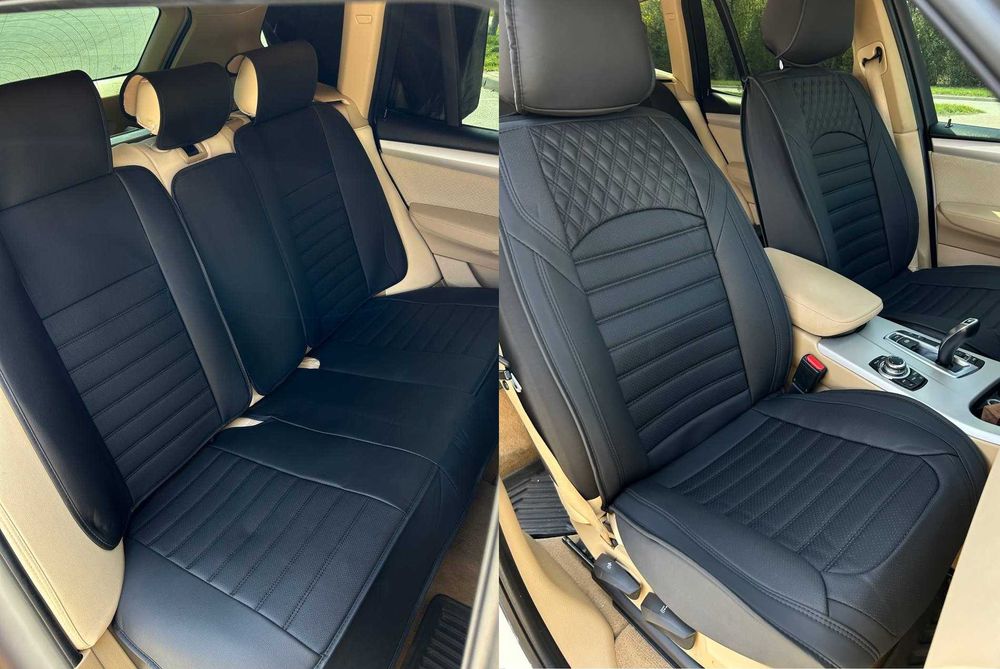 -5D Чохли на сидіння-НА ВСІ АВТО -Autovalom- Преміум Якість--ПЕРІД+ЗАД