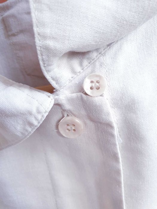 Beżowa koszula damska ramia jak lniana 44 46 oversize 40 42