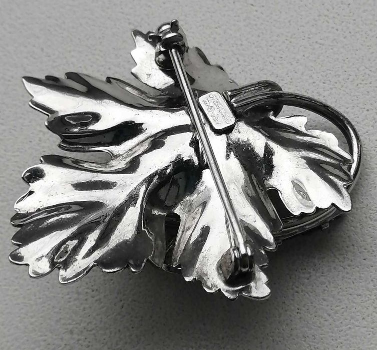 Брошь винтажная Серебряная, брошка срiбна (США Carl Art jewelry)