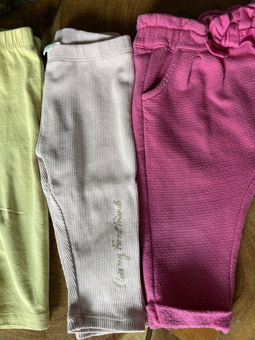 TAO Tape A L’Oeil legginsy getry 3 szt. różowe pudrowy róż żółte 68 74