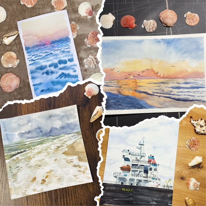 Морські пейзажі акварель