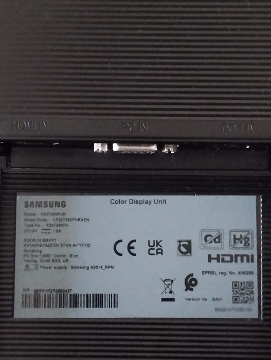 Monitor Samsung a funcionar mas com display partido64283844071939121