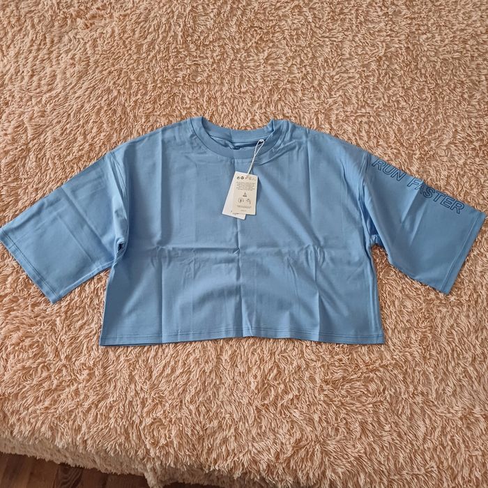 Укорочена футболка оверсайз XS/S MANGO