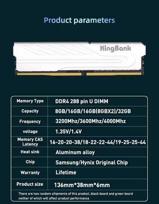 DDR4 4000 Mhz 2x8Gb 16Gb KingBank фото тесту модулі пам'яті AMD Intel