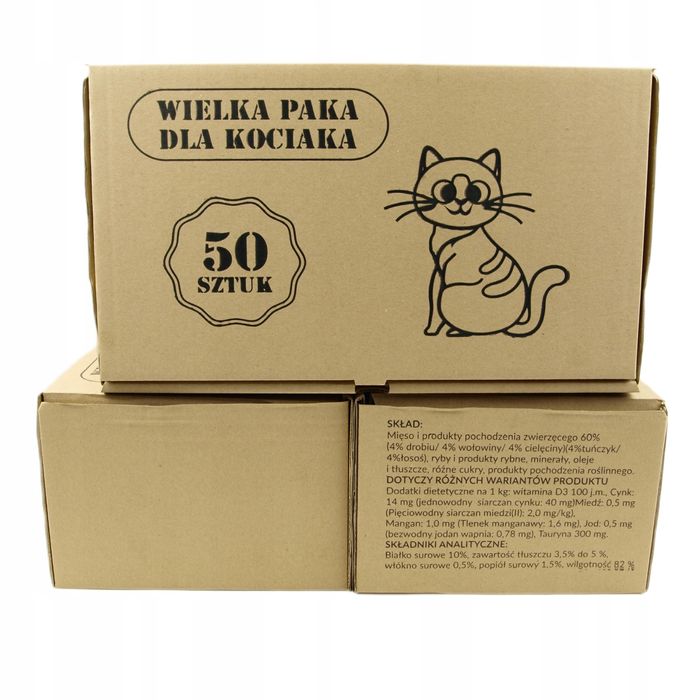 Pakiet Saszetki Dla Kota Mix Smaków 50 Szt. Wielka Paka Super Jakość