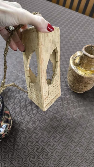 Lote de pecas decorativas feitas à mão em barro - olaria