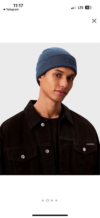 Мужска темно- синяя шапка Calvin Klein