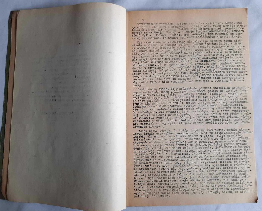 Miłosz Zniewolony Umysł Wydanie Podziemne Solidarność Maszynopis 1981 r. II Obieg