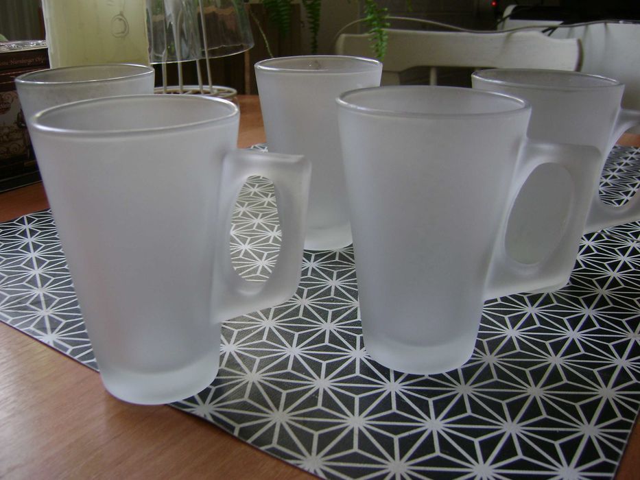 Szklanki do kawy latte,herbaty 5szt,dymione grube szkło.
