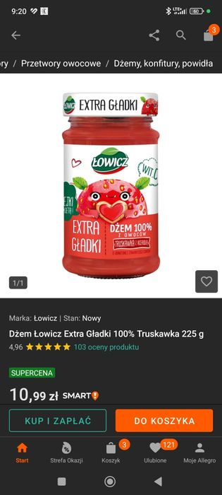 Dżem truskawkowy, extra gładki