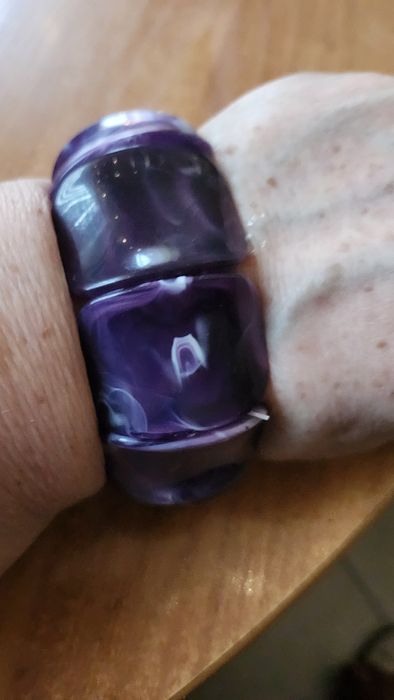 Tanio Bransoleta duża imitacja ametystu