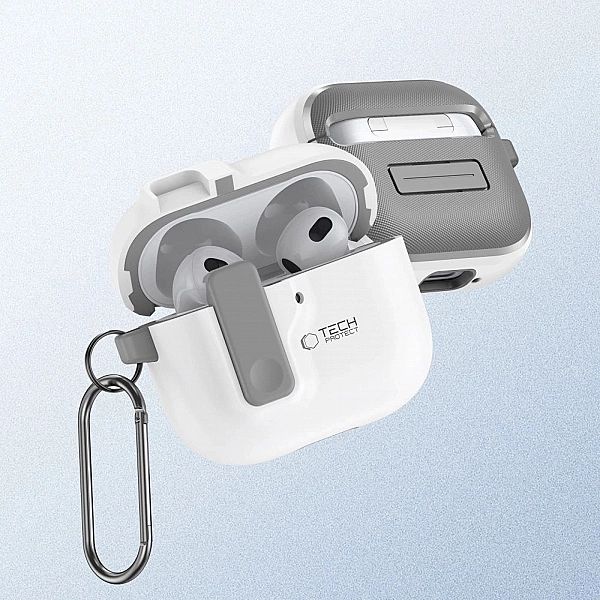 Etui Tech-Protect Slim Hook na AirPods 4 - białe