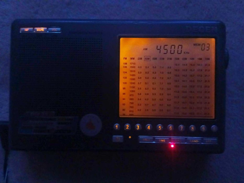 Всехвильовий радіоприймач Degen 1103 DE, PLL