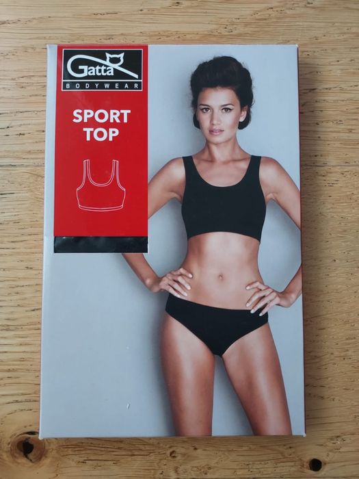 Stanik sportowy sport top gatta xl czarny bezszwowy