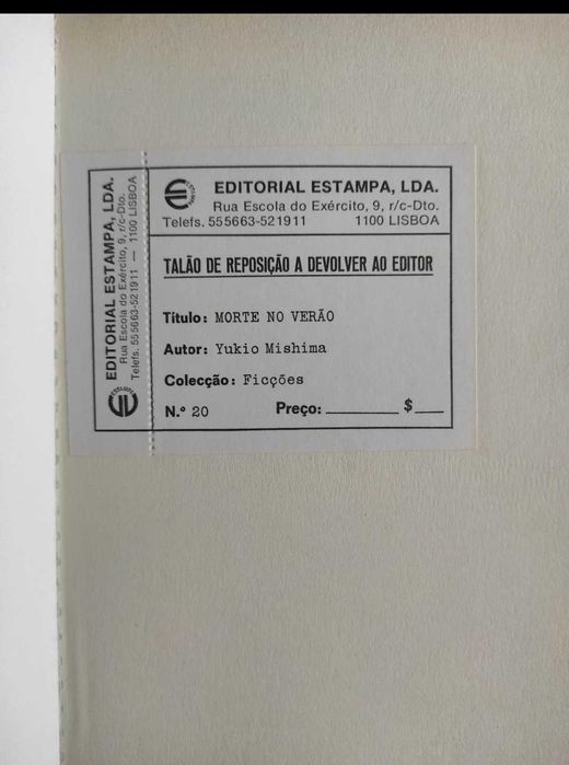 Yukio Mishima - Morte no Verão (portes grátis)