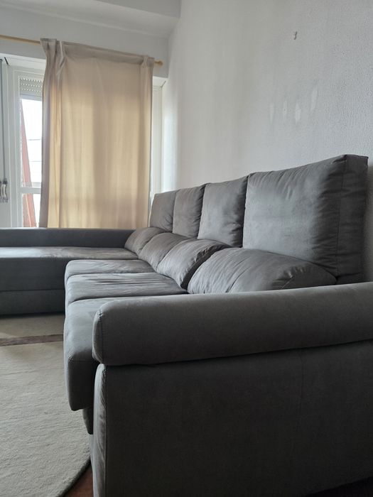 Sofá cinza chaise longues