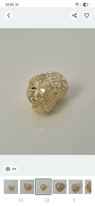 Złoty charms ażurowe serce p. 585