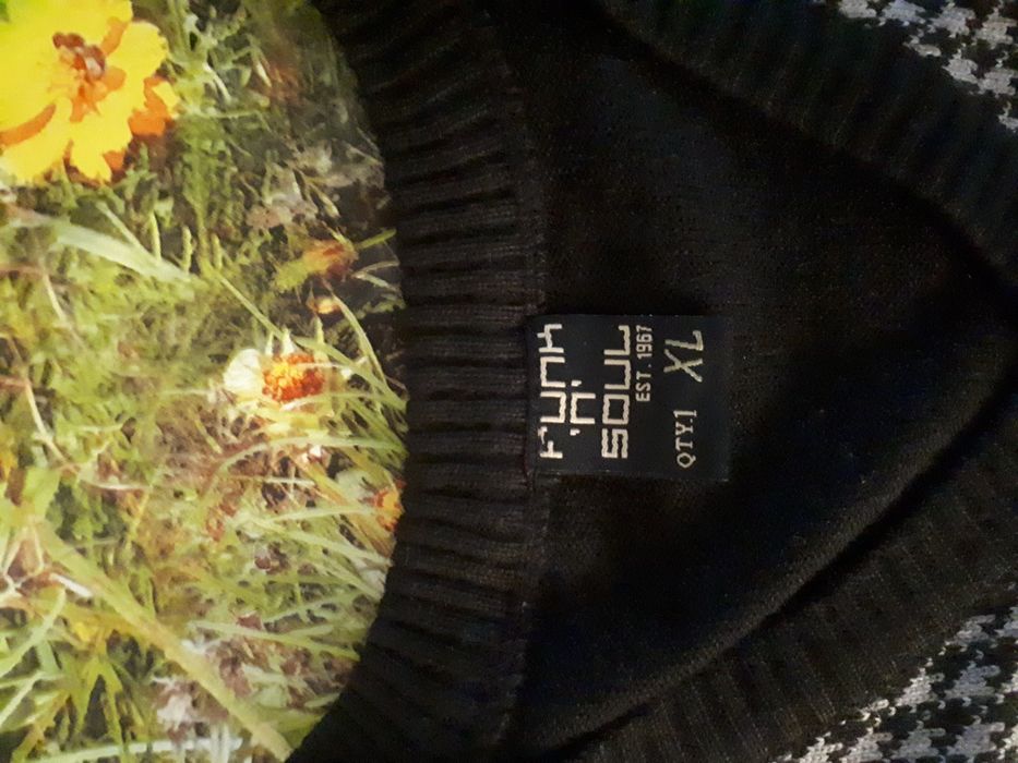 Swetr męski r.58 czarno-szary