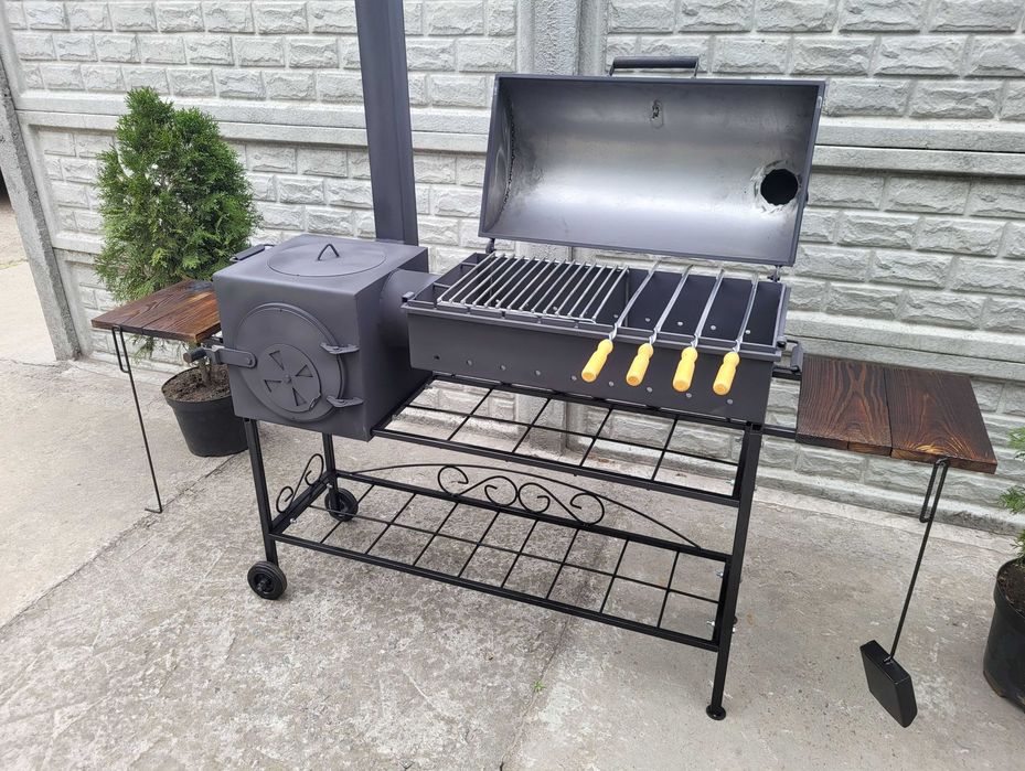 ОТ ЗАВОДА! УСИЛЕНЫЙ! -17%! 3/5 мм! Мангал барбекю коптильня 3в1