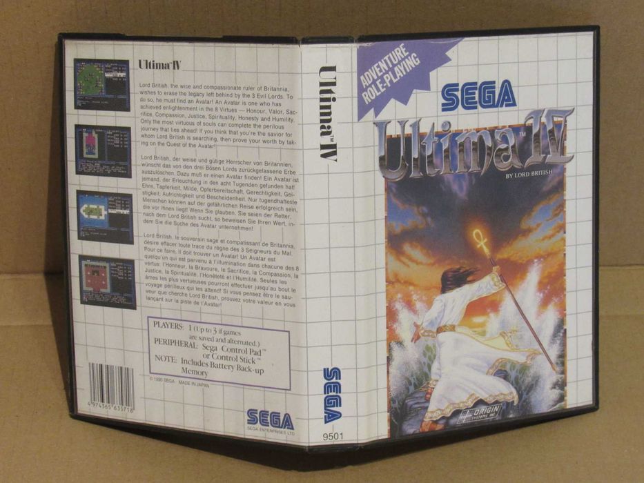 Jogo Sega Master System Ultima IV completo com mapa