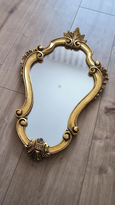 Espelho antigo "baroque" dourado restaurado