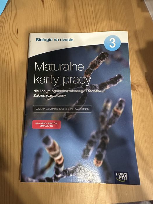 ZESTAW maturalne karty pracy biologia rozszerzona nowa era 1,2,3