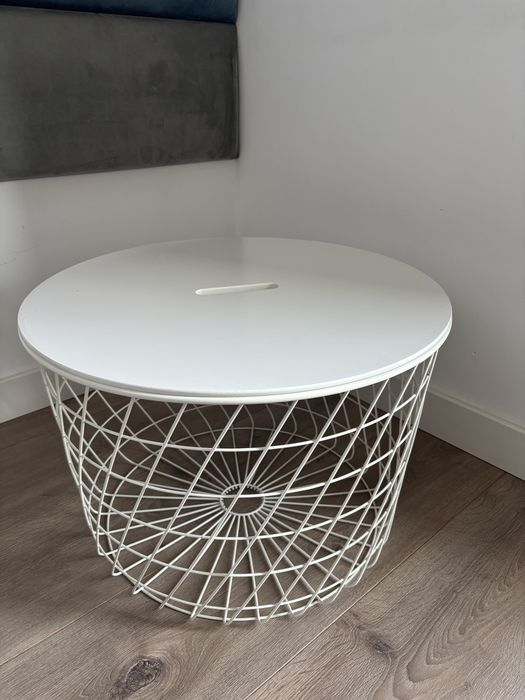 IKEA stolik pomocniczy kosz  Kvistbro 61 cm biały