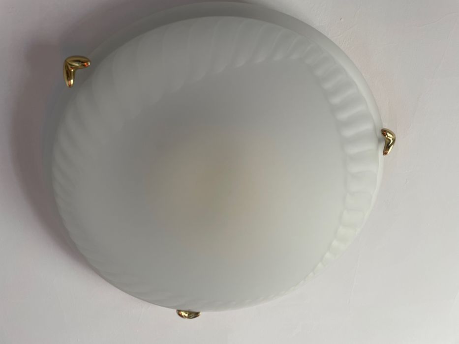 Candeeiro de teto redondo em vidro fosco (56cm)