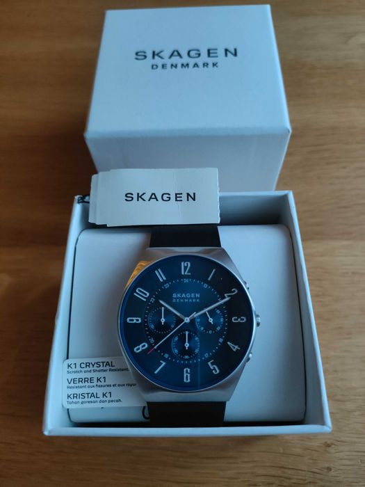 Elegancki zegarek męski Skagen Grenen Chronograph SKW6820, idealny