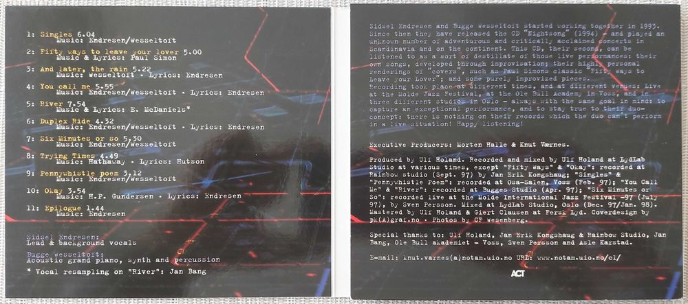 Sidsel Endresen + Bugge Wesseltoft – Duplex Ride [ACT 1998]