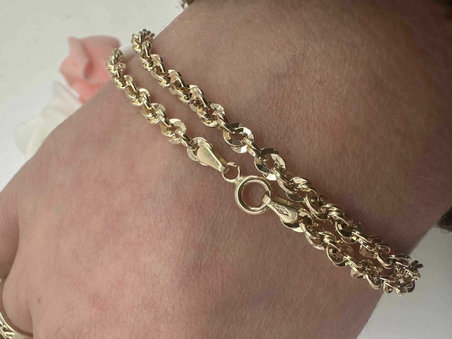Piękna złota bransoletka Iryda 585 19cm 14k