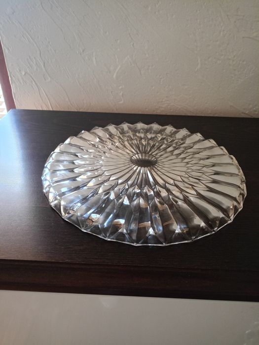 Szklana patera vintage – średnica 30 cm