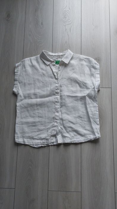 Bluzka lniana, lniana koszula XS United colors of Benetton Pure linen