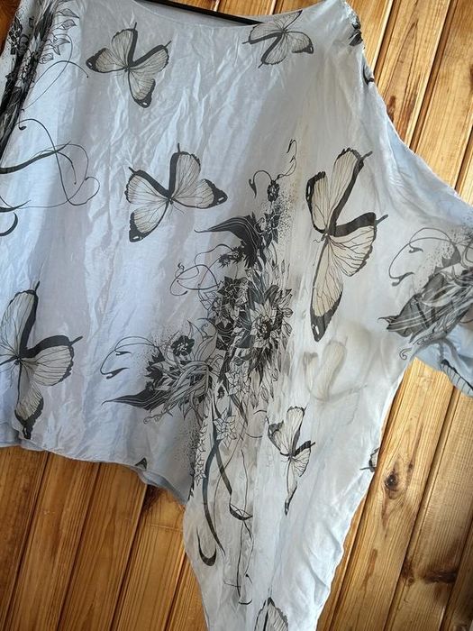 Шовкова легка блуза туніка в метелики 100 шовк для вагітних італія
